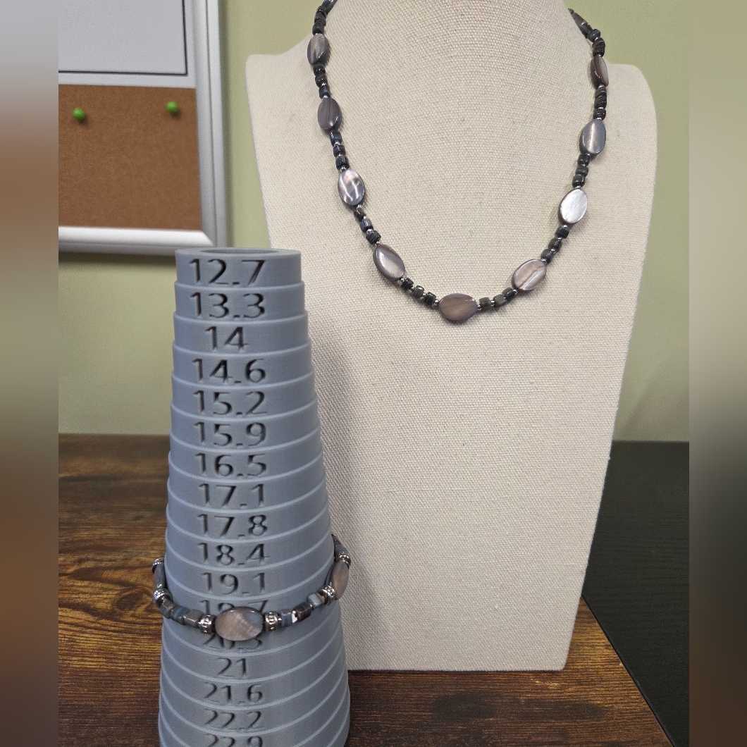 Chaps Abalone Shell Necklace And Bracelet Set